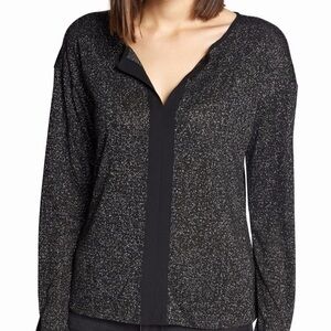 Sanctuary Black and Silver Women's Blouse